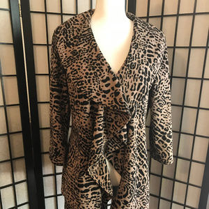 Calvin Klein - Open Front Cheetah Print Blazer